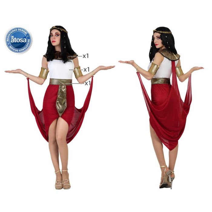 Disfraz Egipcia Mujer Adulto Cleopatra Rojo XS-S Disfraz Egipcia Mujer Adulto Cleopatra Rojo XS-S