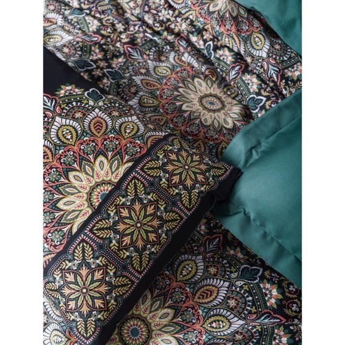 Juego de cama - 1 funda nórdica 220x240 cm + 2 fundas de almohada 60x60 cm - 100% algodón satén - Essence 1 Juego de cama - 1 funda nórdica 220x240 cm + 2 fundas de almohada 60x60 cm - 100% algodón satén - Essence 1