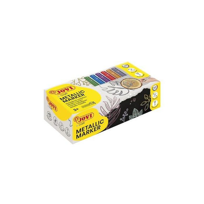 Rotulador Fibra Jovi Decor Metalic Surtido Caja De 24 3X Rosa, Malva, Azul Y Verde 6X Plata Y Oro