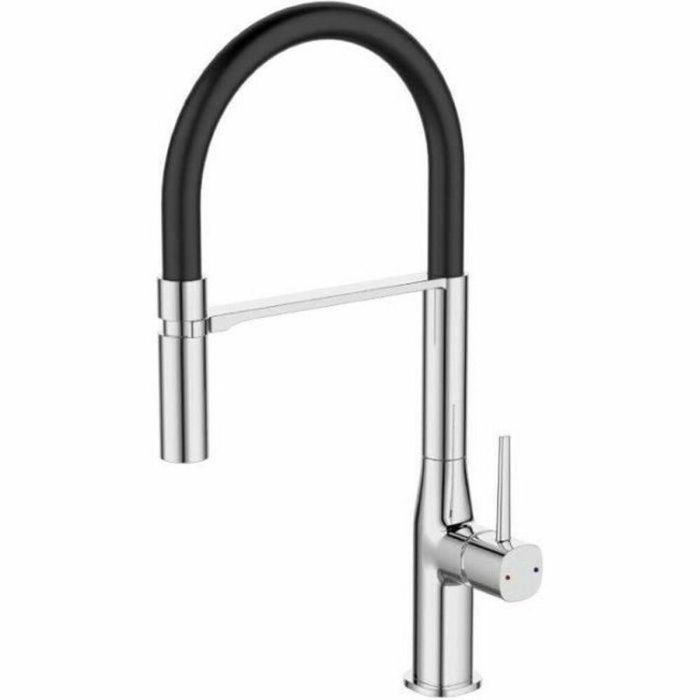 ROUSSEAU Grifo de cocina mezclador Køben con ducha de mano, Cromo gris y negro, cuerpo latón, 5 años garantía 0 ROUSSEAU Grifo de cocina mezclador Køben con ducha de mano, Cromo gris y negro, cuerpo latón, 5 años garantía 0