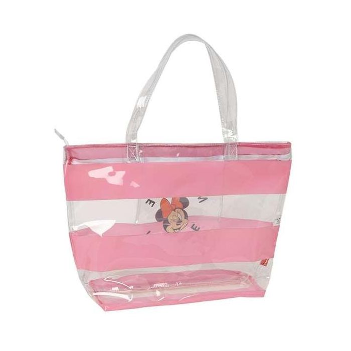 Bolso Mujer Minnie Mouse Beach Rosa Transparente 4 Bolso Mujer Minnie Mouse Beach Rosa Transparente 4