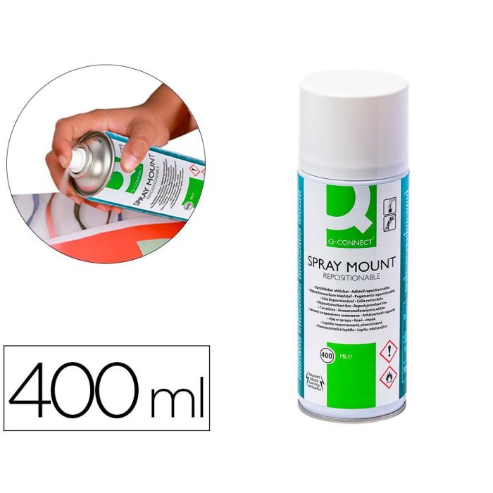 Pegamento Q-Connect Spray Quick Mount Adhesivo Reposicionable Bote De 400 mL