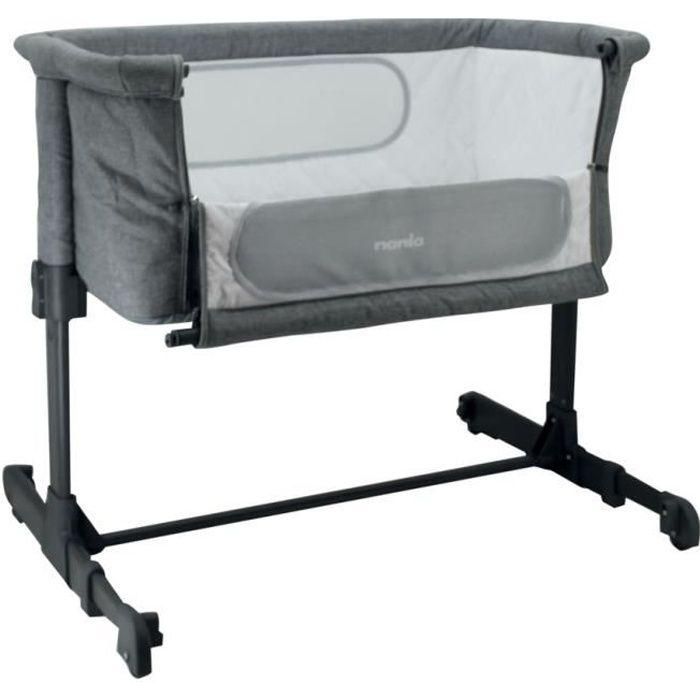 Nania Cama Cododo DODI Gris para Bebés 0-6 Meses, Ajustable 5 Alturas de Cama y Colchón 4 cm Incluido Nania Cama Cododo DODI Gris para Bebés 0-6 Meses, Ajustable 5 Alturas de Cama y Colchón 4 cm Incluido