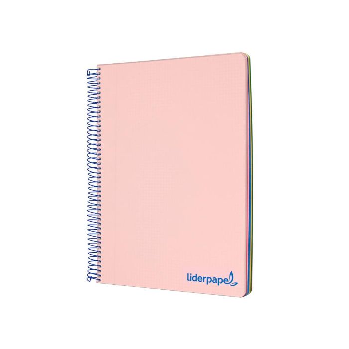 Cuaderno Espiral Liderpapel A4 Micro Wonder Tapa Plastico 120H 90 gr Cuadro 5 mm 5 Bandas 4 Taladros Color Rosa 2