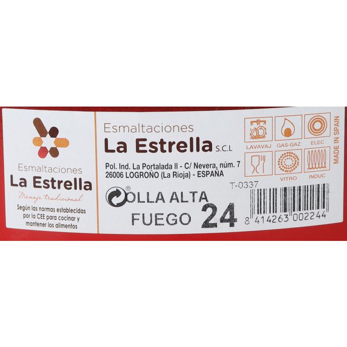 La Estrella Olla Alta con Tapa 24 cm 6 L Colección Fuego (2 Unidades) 1