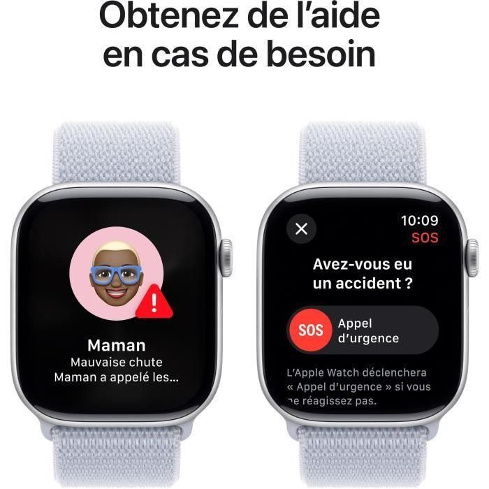 Apple Watch Series 10 GPS - 46 mm - Caja de aluminio plateada - Correa Loop deportiva Blue Cloud 5