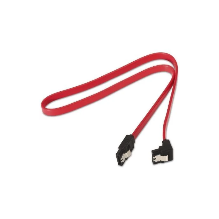 AISENS - CABLE SATA III DATOS 6G DATOS ACODADO CON ANCLAJES, ROJO, 0.5M 1