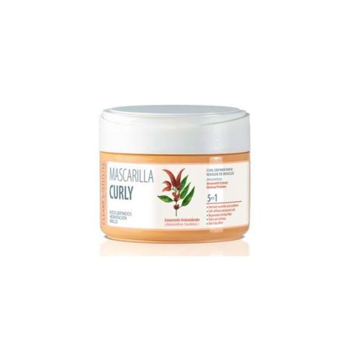 Cleare Institute Mascarilla Curly para Rizos Definidos, Suaves y sin Encrespamiento con Amaranto 300ml