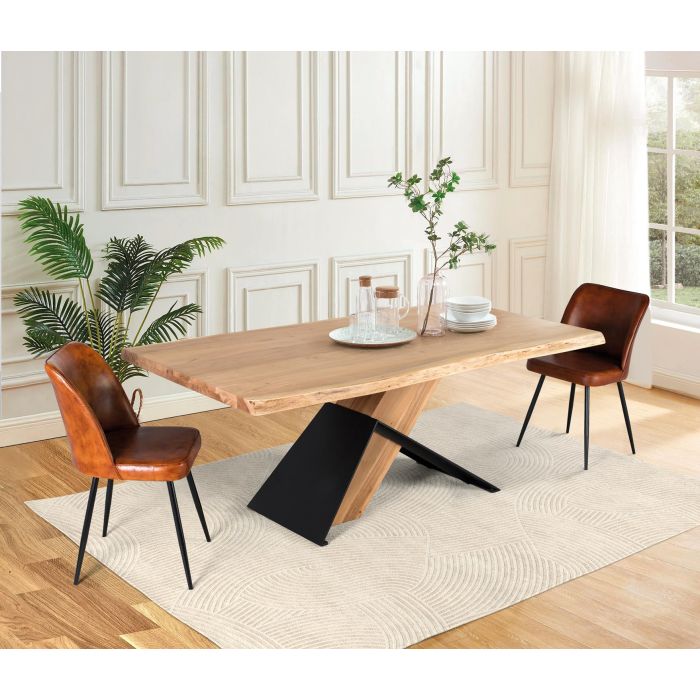 GINER Y COLOMER Mesa de Comedor Rectangular Acacia y Metal 200x100 cm 5