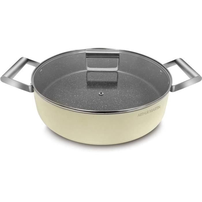 Cazuela - ARTHUR MARTIN - AM6523 - 24 cm con tapa - Aluminio forjado - Todas las fuentes de calor, incluido inducción + horno Cazuela - ARTHUR MARTIN - AM6523 - 24 cm con tapa - Aluminio forjado - Todas las fuentes de calor, incluido inducción + horno