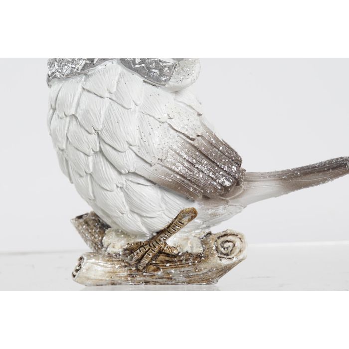 DKD Home Decor Figura Navideña Moderna de Resina Pájaro Blanco Gris, 7 x 12.5 x 13.5 cm (2 Unidades) 2 DKD Home Decor Figura Navideña Moderna de Resina Pájaro Blanco Gris, 7 x 12.5 x 13.5 cm (2 Unidades) 2