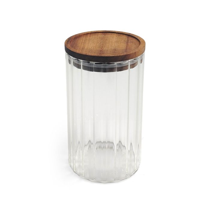 Inde Tarro Boro Silicato Ottico T/Acacia Red, Capacidad 750 ml, Medidas 9.2 x 9.2 x 15.7 cm (12 Unidades)