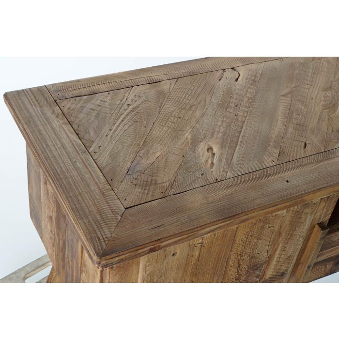 DKD Home Decor Mueble TV Estilo Alpino Natural Madera Reciclada 180x45x60 cm 1