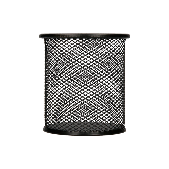 Q-connect Cubilete portalápices Negro Metal Rejilla Redondo Diámetro 86 mm Alto 105 mm 3