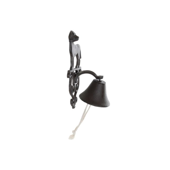 DKD Home Decor Campana de Hierro Colado con Cuerda para Terraza y Jardín Marrón Oscuro, Pack de 2 Unidades, 15x24x14 cm 3