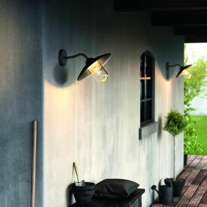 Philips Aplique de pared descendente para exteriores Hammock Negro L30cm IP44. Diseño retro, aluminio y difusor de vidrio 2 Philips Aplique de pared descendente para exteriores Hammock Negro L30cm IP44. Diseño retro, aluminio y difusor de vidrio 2