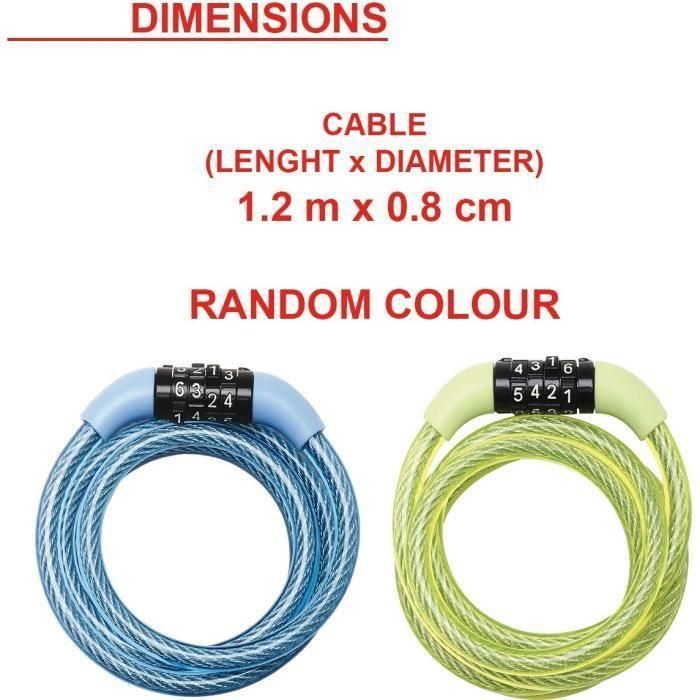 MASTER LOCK Candado con combinación de cable - 1,20mx8mm 2 MASTER LOCK Candado con combinación de cable - 1,20mx8mm 2