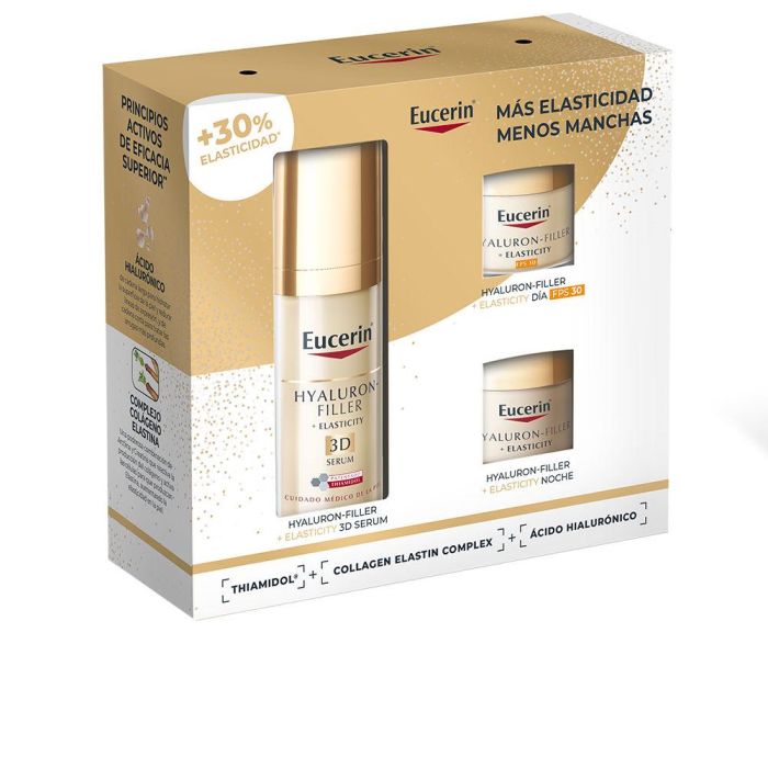 Eucerin Hyaluron-Filler + Elasticity Sérum Anti-Edad 3 Pzas: Sérum 30ml + Crema Día 20ml + Crema Noche 20ml