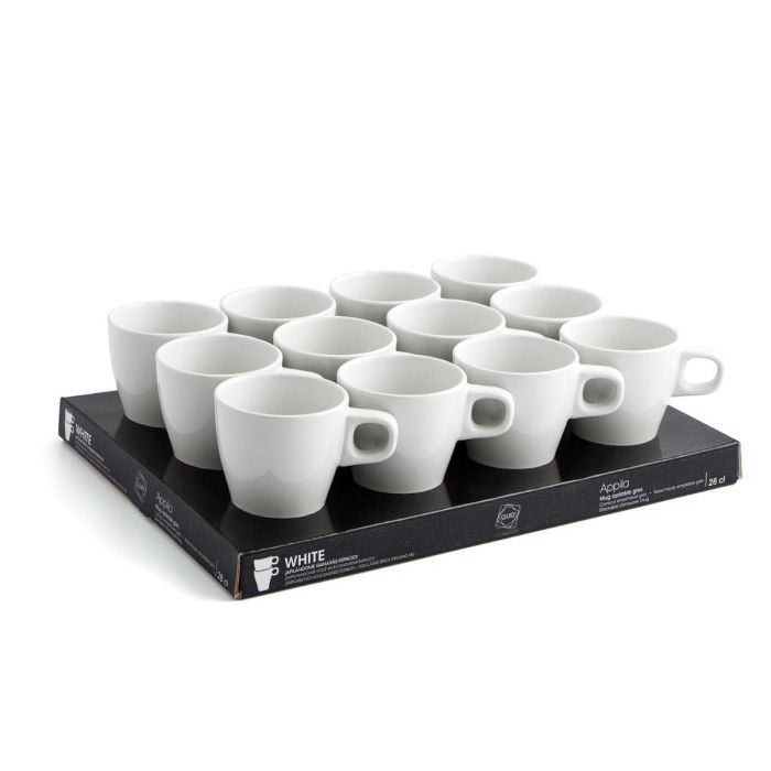 Quid Mug Cerámico Appila 28 cL Blanco Pack 12 Unidades Apilable, Apto Lavavajillas y Microondas 2 Quid Mug Cerámico Appila 28 cL Blanco Pack 12 Unidades Apilable, Apto Lavavajillas y Microondas 2