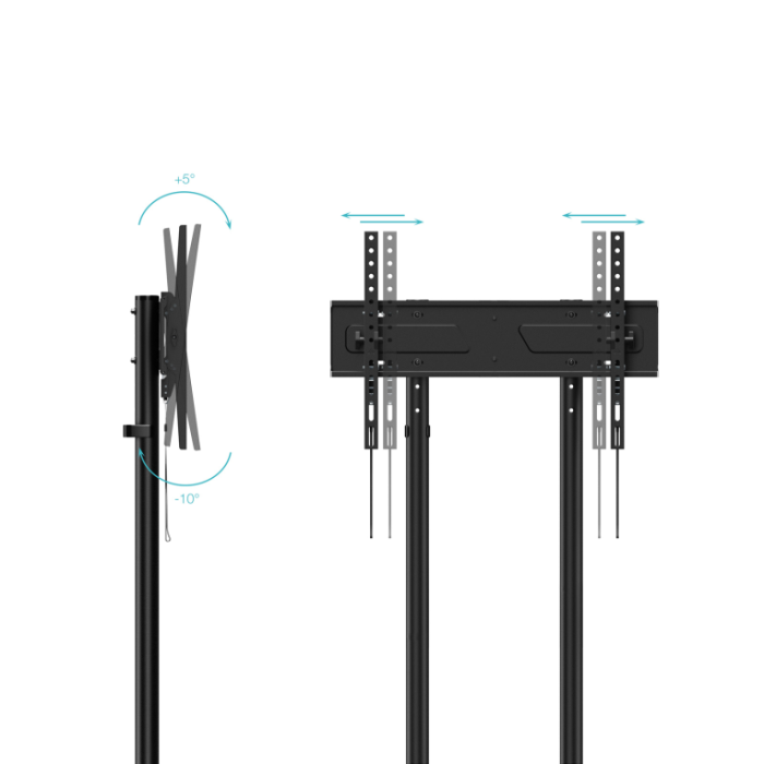TooQ Soporte de Suelo Inclinable con Ruedas KEFRÉN FS1150M-B para TV de 37-70" / hasta 70kg 1