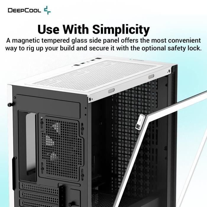 Caja de PC sin fuente de alimentación - DEEPCOOL CH370 (Blanco) - Mini torre - Formato Micro-ATX 2 Caja de PC sin fuente de alimentación - DEEPCOOL CH370 (Blanco) - Mini torre - Formato Micro-ATX 2