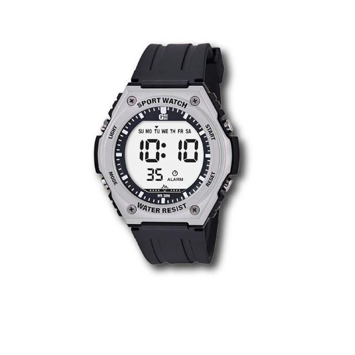 GBody Reloj Digital para Hombre LCD con Luz LED Blanca y Resistencia al Agua WR30, Incluye Estuche