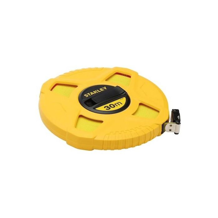 Stanley 0-34-297 Flexómetro Cinta Métrica Fibra de Vidrio 30 Metros x 12,5 mm de Ancho Precisión Clase II Amarillo 1