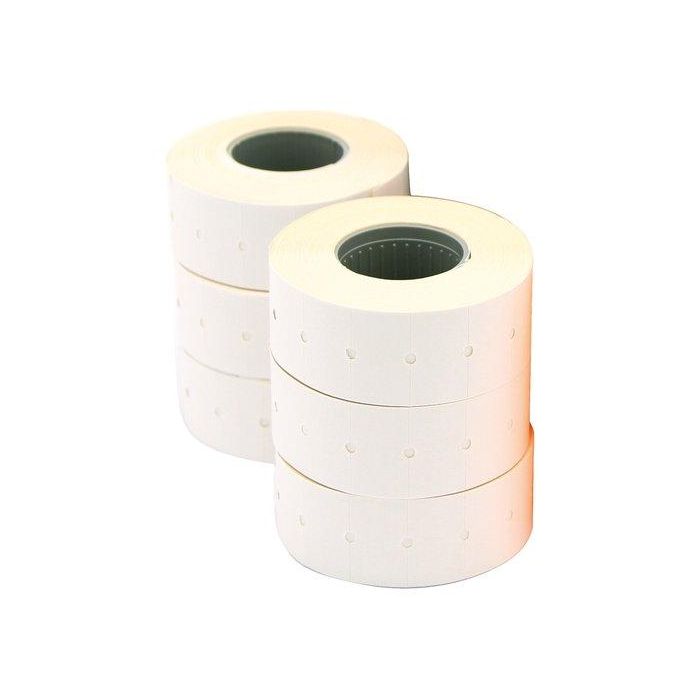Apli Etiquetas Removibles 21x12 mm, 6 Rollos de 1000, Blanco, para Etiquetadoras de Precios, Compatibles con Modelos 101418 y 101948