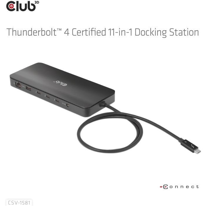 Club3D Docking Station Thunderbolt 4 11-en-1 para 2 Pantallas, USB, Ethernet, Lector SD, 140W Negro 5 Club3D Docking Station Thunderbolt 4 11-en-1 para 2 Pantallas, USB, Ethernet, Lector SD, 140W Negro 5