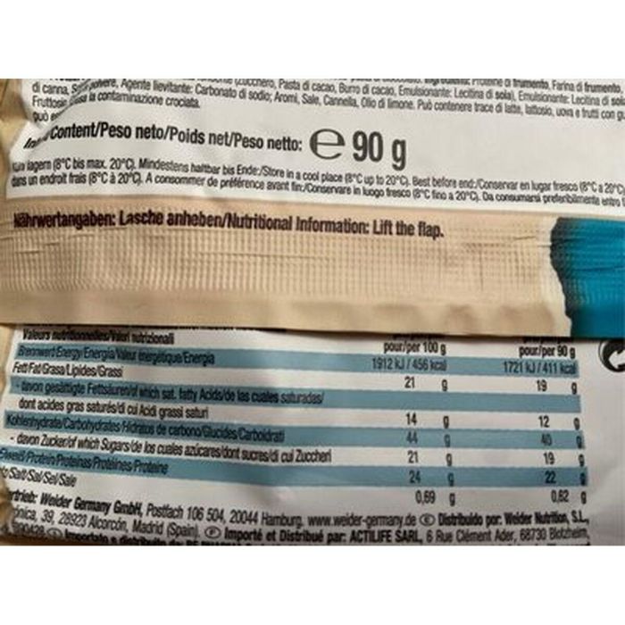 Barrita Energética Weider Cookie Dough 1