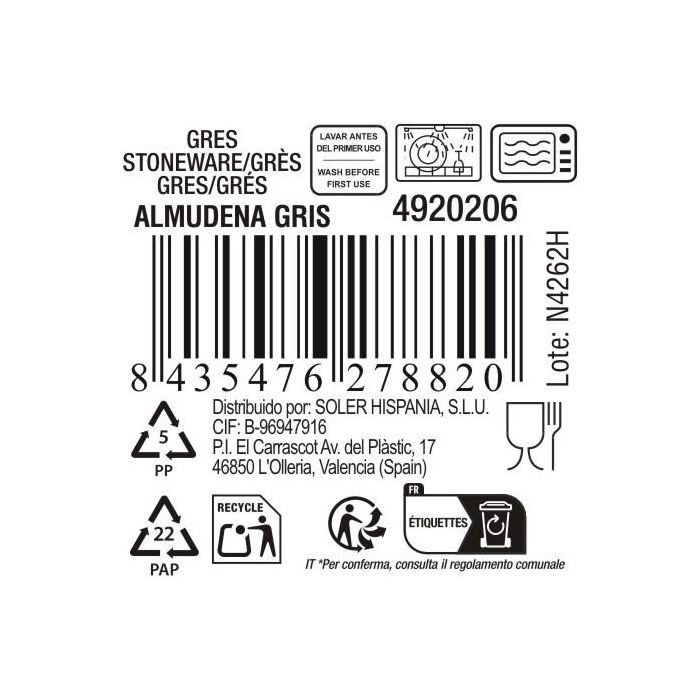 La Mediterranea Bol "Almudena" Gris Ø13.5 cm (24 Unidades) 4