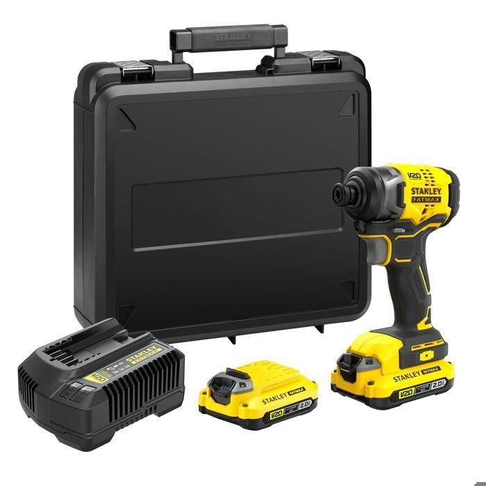 Atornillador de impacto - STANLEY FATMAX V20 - SFMCF810D2K-QW - 170 Nm Brushless - Litio 18V - 2 Baterías 2Ah Atornillador de impacto - STANLEY FATMAX V20 - SFMCF810D2K-QW - 170 Nm Brushless - Litio 18V - 2 Baterías 2Ah