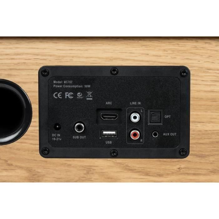 Altavoz Bluetooth - THOMSON - WS702 - 150W - Madera - RCA, USB, AUX-IN, TV Audio 2