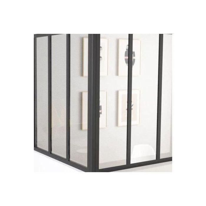 Optimum Poste de Esquina para Techo de Cristal de 108 cm - Negro Mate Arena, une 2 ventanas de vidrio en ángulo para cerramiento 2