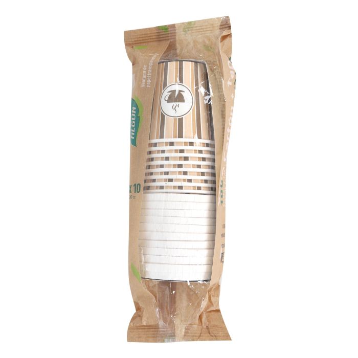 Algon Set 10 Vasos Cartón para Café con Tapa 120cc (20 Unidades)