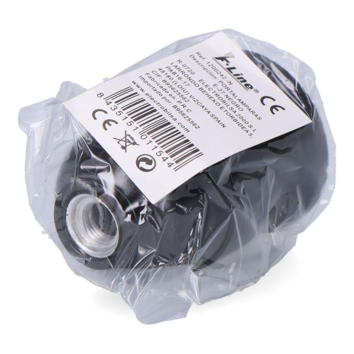 Portalámparas baquelita interior cerámico e27, 4 a 230 v, negro, ø43 x 65 mm (retractilado) 1 Portalámparas baquelita interior cerámico e27, 4 a 230 v, negro, ø43 x 65 mm (retractilado) 1
