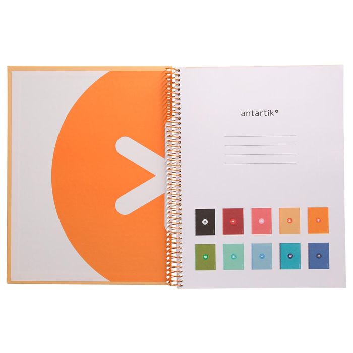 Cuaderno Espiral A4 Micro Antartik Tapa Forrada 80H 90 gr Cuadro 5 mm 1 Banda 4 Taladros Color Peach 2