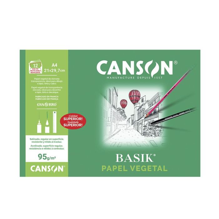 Canson Minipack Vegetal Basik 12 Hojas 21x29,7 cm 1