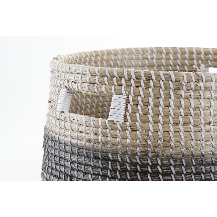 DKD Home Decor Cestas de Almacenamiento Balines de Seagrass Natural y Gris | Set de 3 Cestas Decorativas para el Hogar 43x39x43 cm 2 DKD Home Decor Cestas de Almacenamiento Balines de Seagrass Natural y Gris | Set de 3 Cestas Decorativas para el Hogar 43x39x43 cm 2