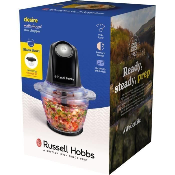Mini Picadora - RUSSEL HOBBS - Carbón Mate - 200 W - 1 L - Negro 2 Mini Picadora - RUSSEL HOBBS - Carbón Mate - 200 W - 1 L - Negro 2