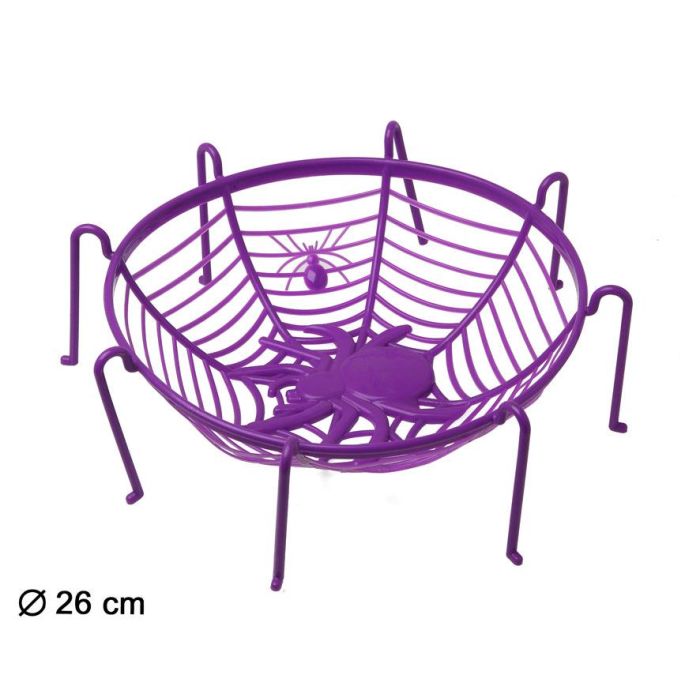 Cesta Decorativa Telaraña Morada 26 cm