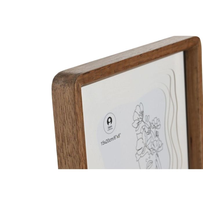 DKD Home Decor Marco de Fotos 15x20 cm Scandi, Madera de Acacia y Cristal, Colores Marrón y Blanco (27x22x2.8 cm) 2
