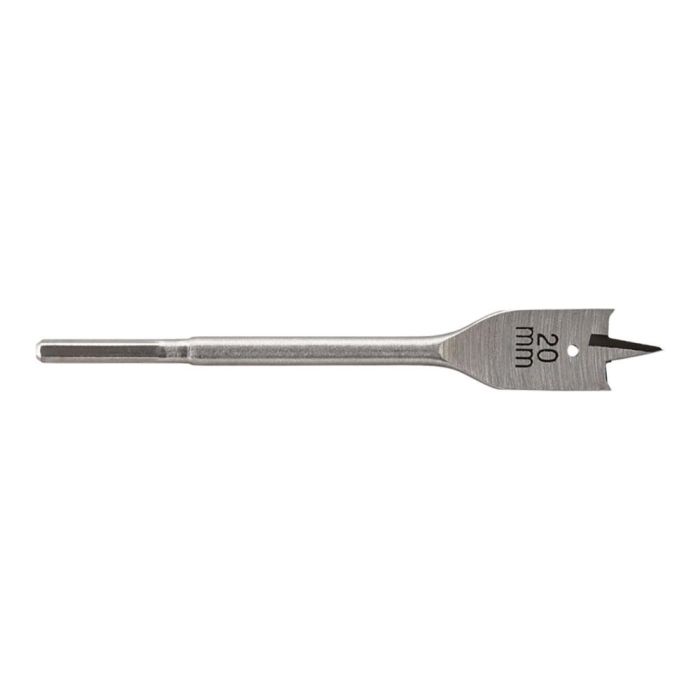 Wolfcraft Broca de pala, vástago hexagonal 6.35 mm (1/4"), acero templado, Ø20 x 152 mm Wolfcraft Broca de pala, vástago hexagonal 6.35 mm (1/4"), acero templado, Ø20 x 152 mm