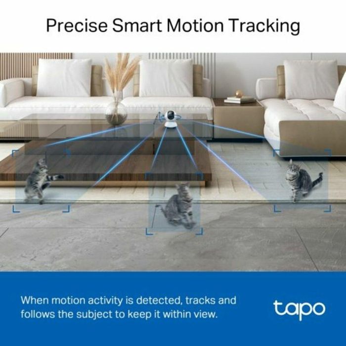 Tp - link Tapo TC72 Cámara Seguridad WiFi 360° 2K, Visión Nocturna, Detección IA, Alarma Luz/Sonido, Control Voz 19