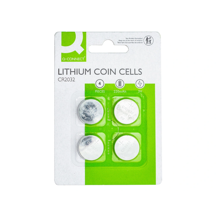 Q-connect Pila Boton Litio CR2032 3V Blister 4 Unidades 1