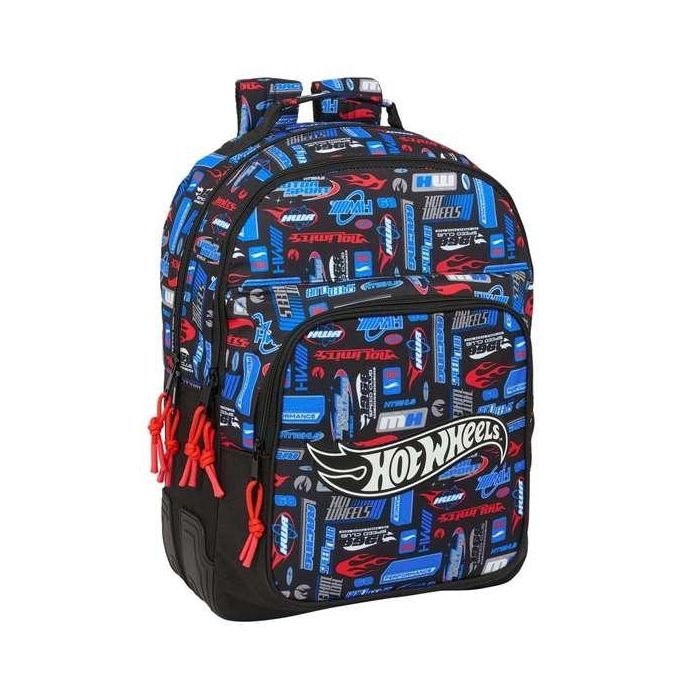 Safta Mochila Doble Hot Wheels Adaptable a Carro con Cantoneras 420x320x150 mm Safta Mochila Doble Hot Wheels Adaptable a Carro con Cantoneras 420x320x150 mm