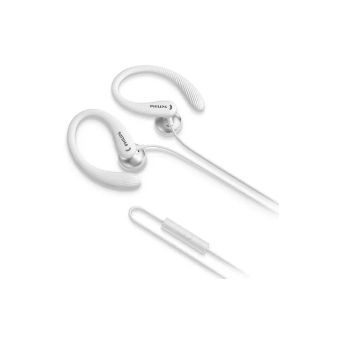 Philips Auriculares Deportivos TAA1105WT/00 con Micrófono, Jack 3.5, Resistentes al Sudor, Blancos