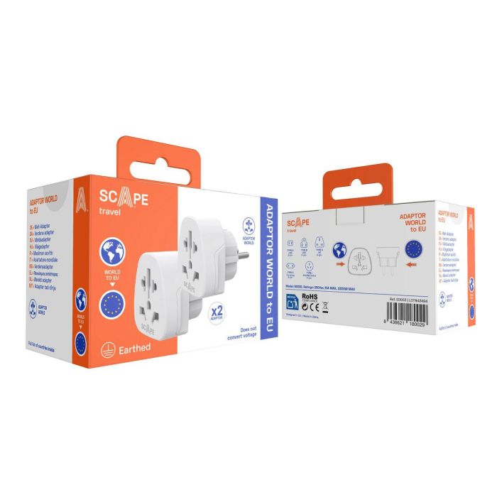 Scape Travel Set de 2 Adaptadores de viaje Internacional a Schuko 2