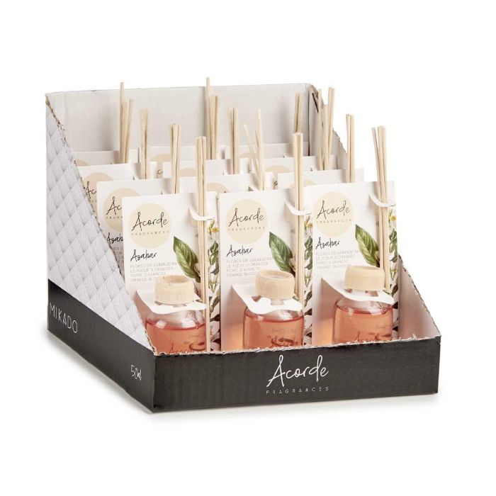 Mikado 50 ml con varilla azahar Acorde - Vidrio, madera, 7x17x5 cm (12 Unidades) 2 Mikado 50 ml con varilla azahar Acorde - Vidrio, madera, 7x17x5 cm (12 Unidades) 2