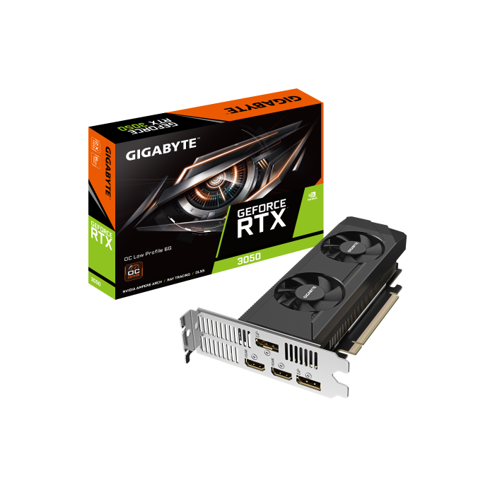 GIGABYTE GeForce RTX 3050 OC Low Profile 6G NVIDIA 6 GB GDDR6 GIGABYTE GeForce RTX 3050 OC Low Profile 6G NVIDIA 6 GB GDDR6